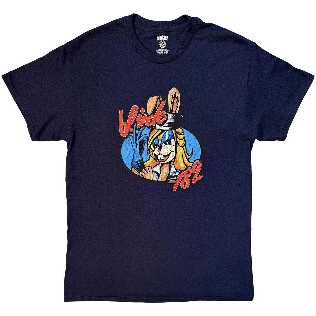 Navy Blue - Front - Blink 182 Unisex Adult Enema Of The State Bunny T-Shirt