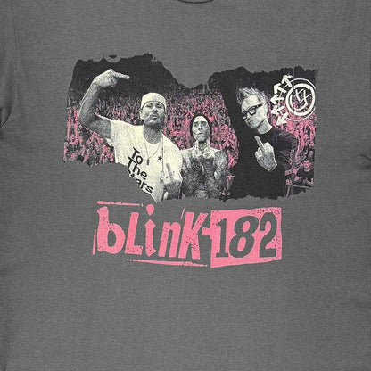 Charcoal Grey - Side - Blink 182 Unisex Adult Band Logo T-Shirt