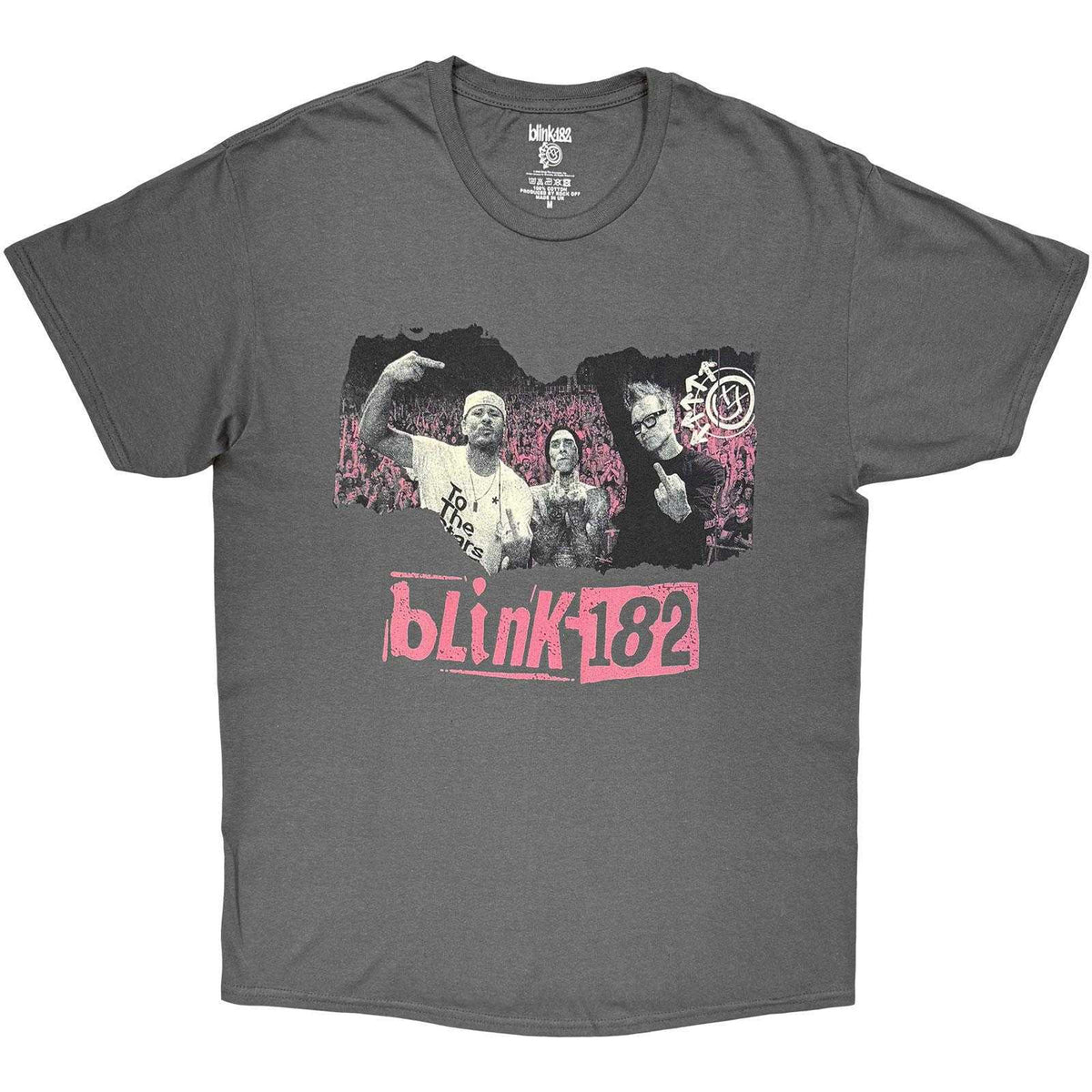 Charcoal Grey - Front - Blink 182 Unisex Adult Band Logo T-Shirt