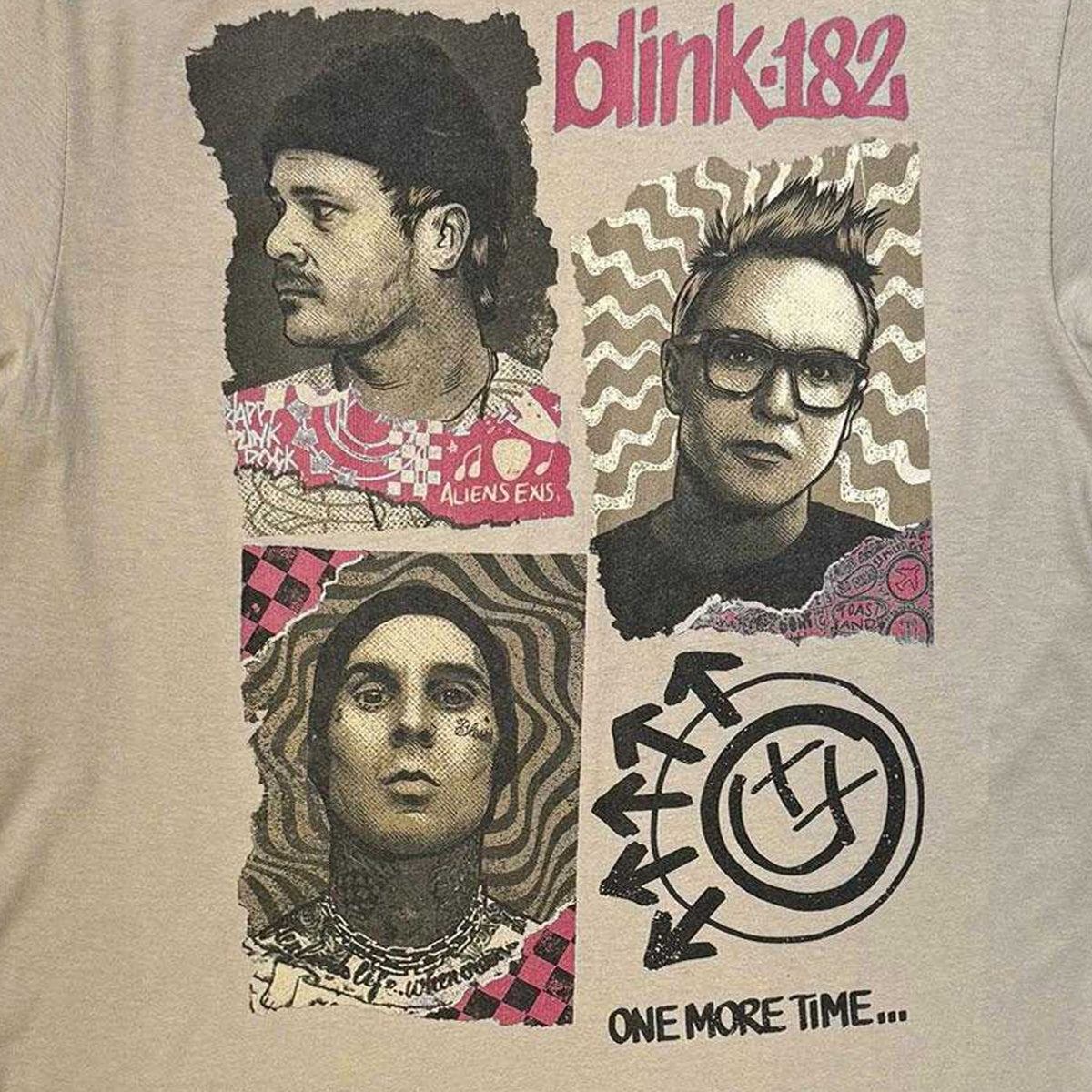 Sand - Side - Blink 182 Unisex Adult One More Time Band T-Shirt