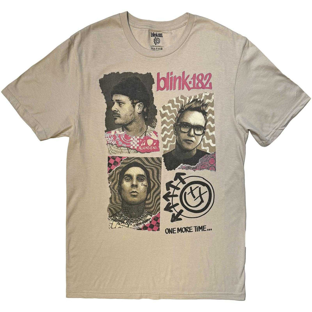 Sand - Front - Blink 182 Unisex Adult One More Time Band T-Shirt
