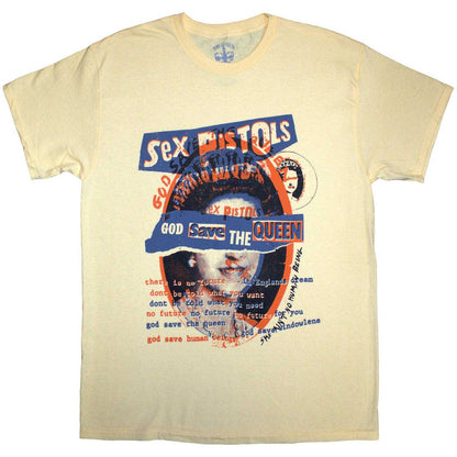 Yellow - Front - Sex Pistols Unisex Adult God Save The Queen Overlay T-Shirt
