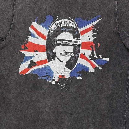 Charcoal Grey - Side - Sex Pistols Unisex Adult God Save The Queen Flag T-Shirt