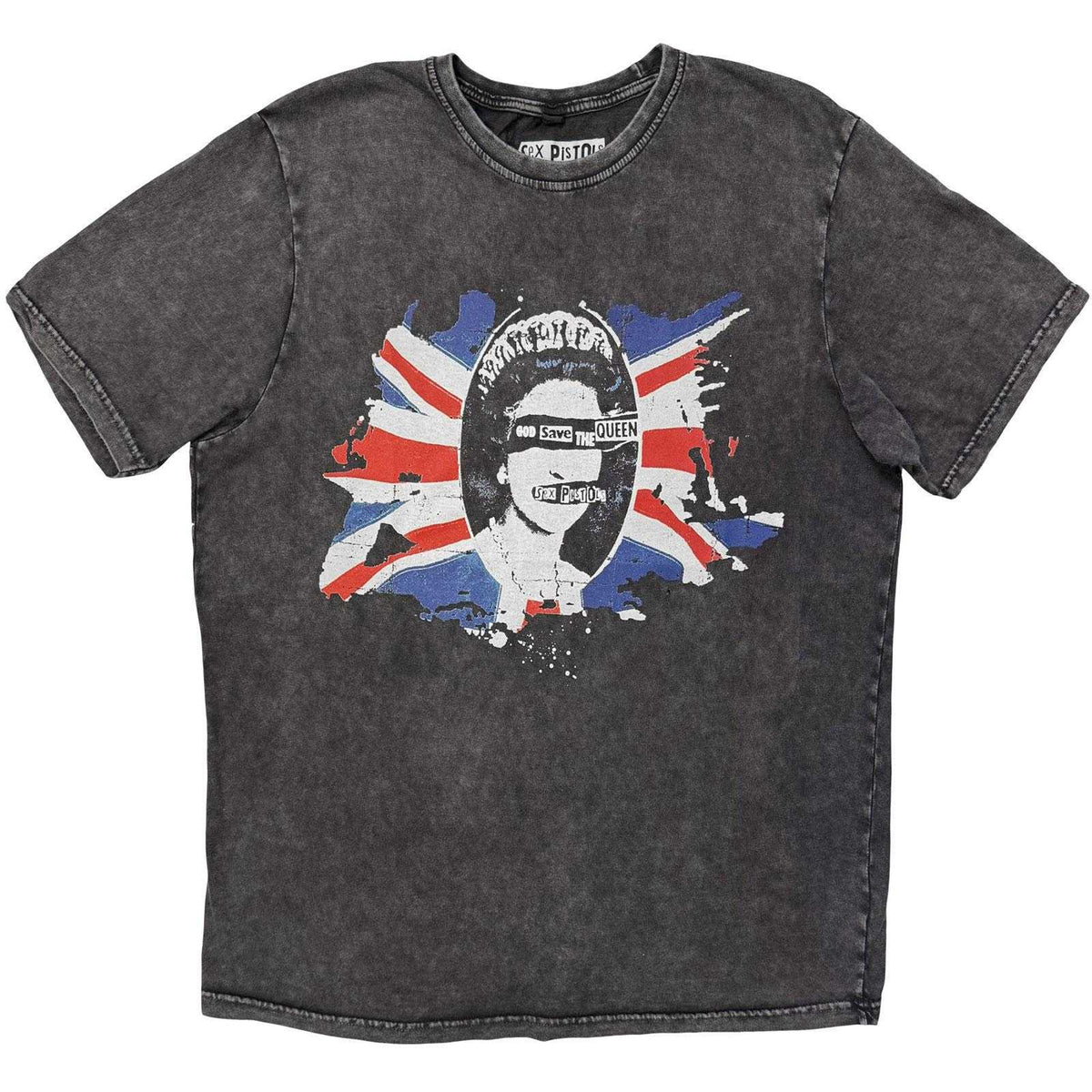 Charcoal Grey - Front - Sex Pistols Unisex Adult God Save The Queen Flag T-Shirt