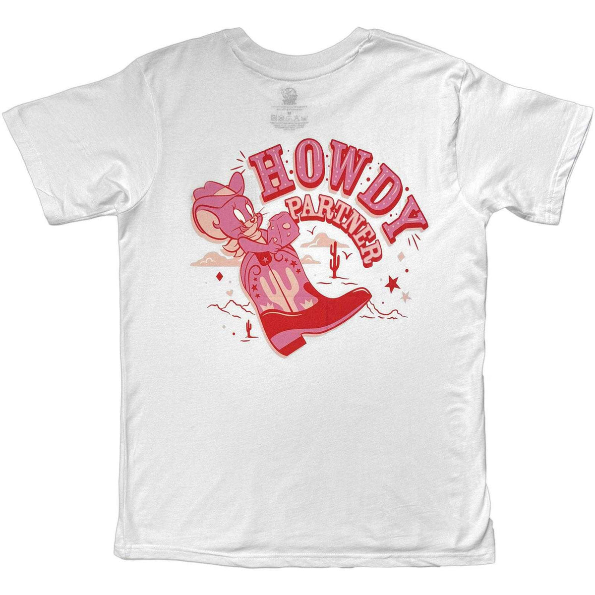 White - Back - Tom & Jerry Unisex Adult Howdy Partner Back Print T-Shirt
