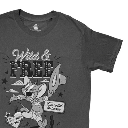 Charcoal Grey - Side - Tom & Jerry Unisex Adult Wild & Free T-Shirt