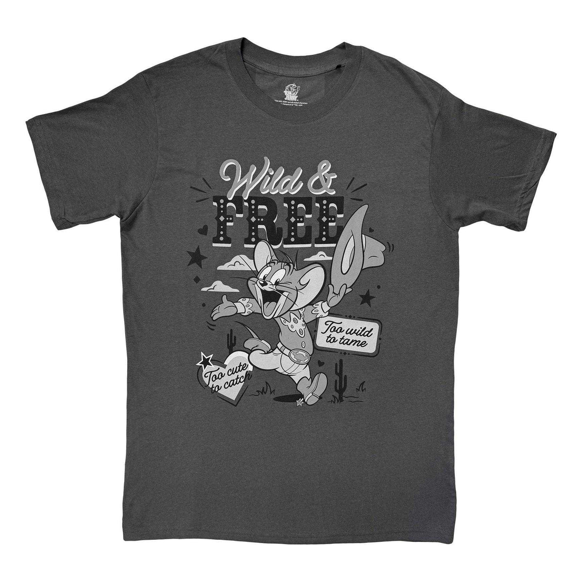 Charcoal Grey - Front - Tom & Jerry Unisex Adult Wild & Free T-Shirt