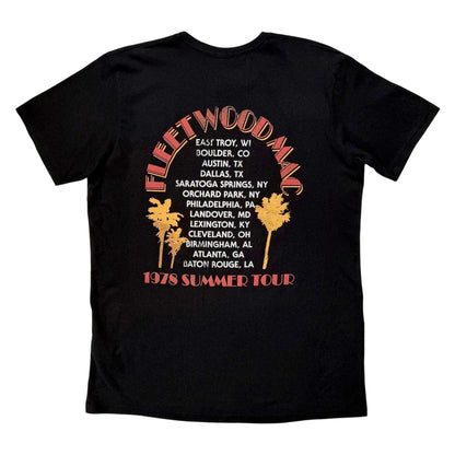 Black - Back - Fleetwood Mac Unisex Adult 1978 Summer Tour Back Print Carbon T-Shirt