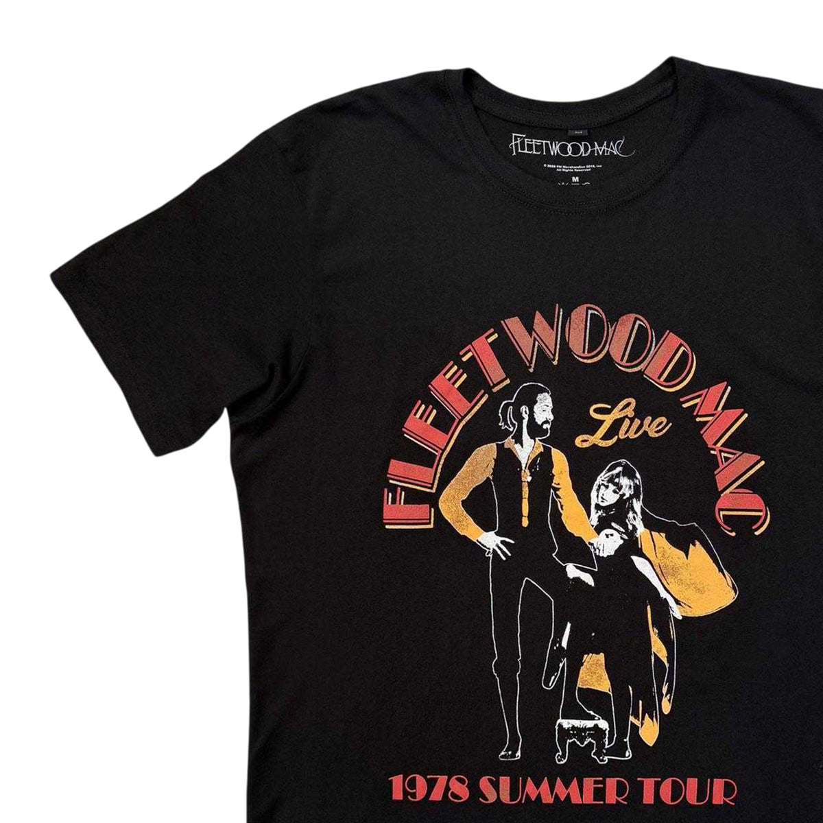 Black - Side - Fleetwood Mac Unisex Adult 1978 Summer Tour Back Print Carbon T-Shirt