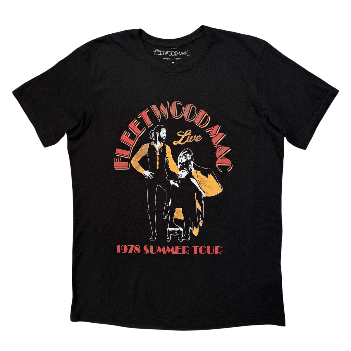 Black - Front - Fleetwood Mac Unisex Adult 1978 Summer Tour Back Print Carbon T-Shirt