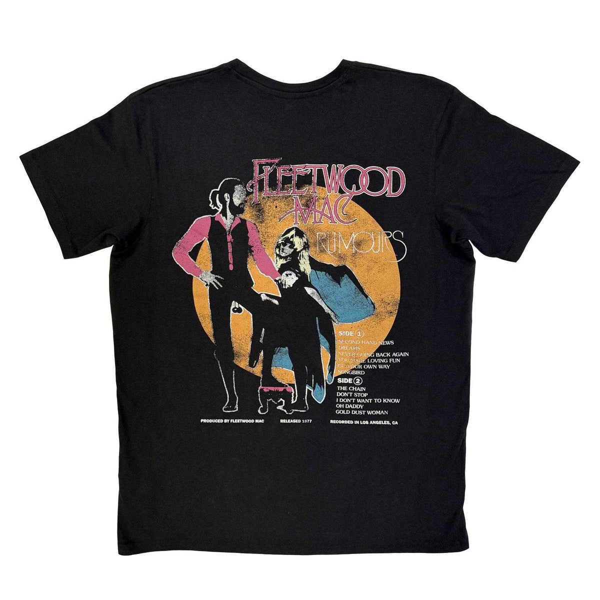 Black - Back - Fleetwood Mac Unisex Adult Rumours Back Print Carbon T-Shirt
