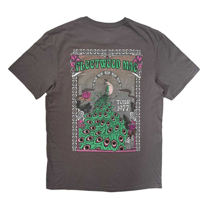 Charcoal Grey - Back - Fleetwood Mac Unisex Adult Tour 1977 Peacock T-Shirt