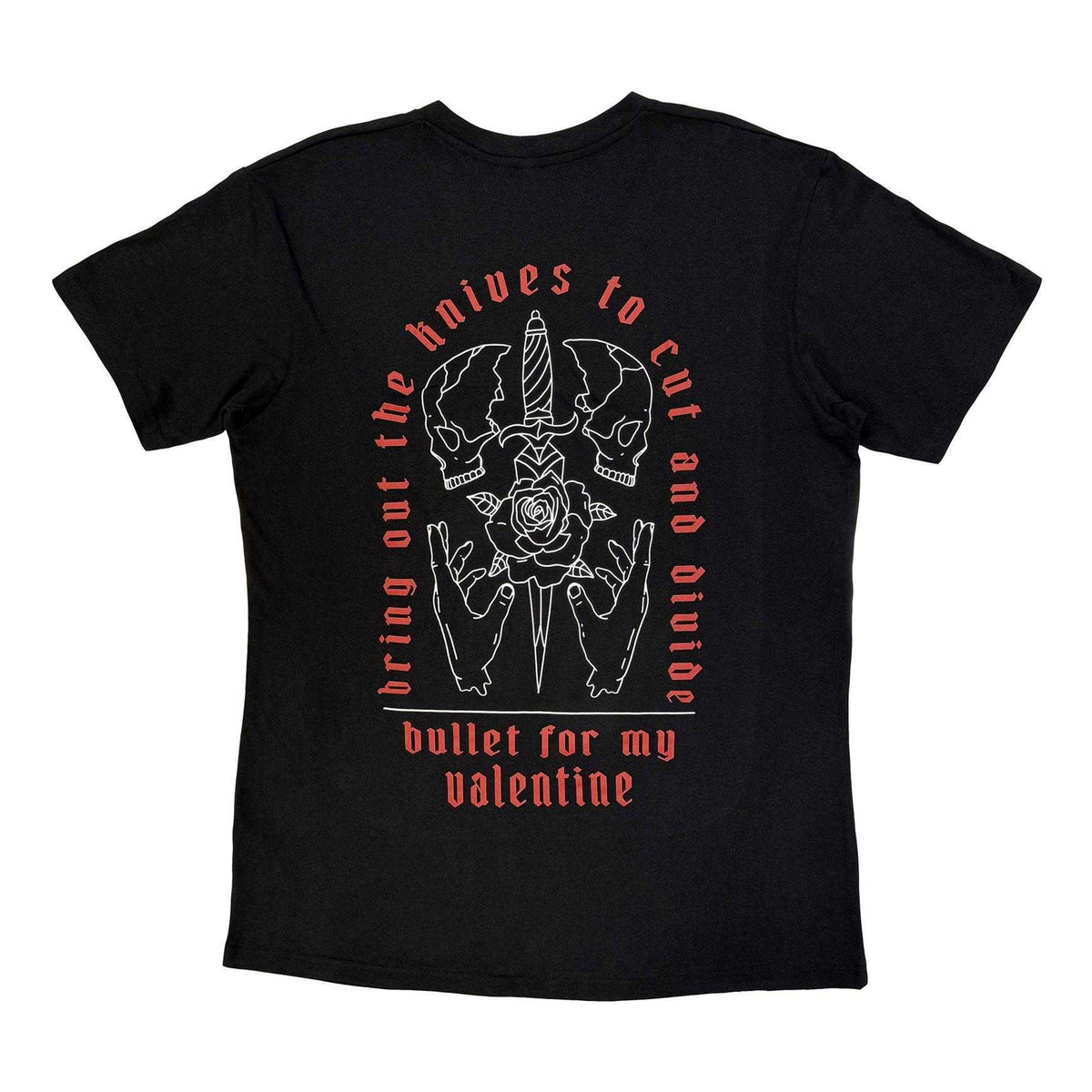 Black - Back - Bullet For My Valentine Unisex Adult Bring Out The Knives Back Print Carbon T-Shirt
