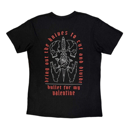 Black - Back - Bullet For My Valentine Unisex Adult Bring Out The Knives Back Print Carbon T-Shirt