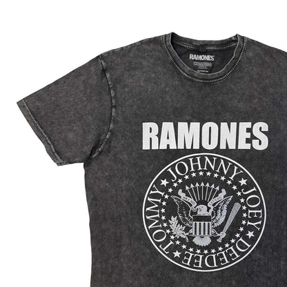 Charcoal Grey - Side - Ramones Unisex Adult Presidential Seal Stone Wash T-Shirt