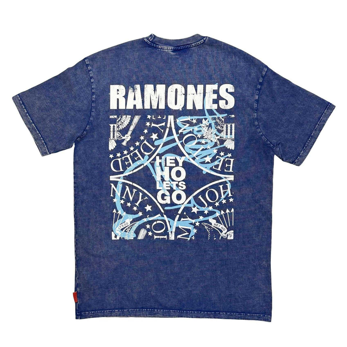 Blue - Back - Ramones Unisex Adult Unplugged Presidential Seal Washed Back Print T-Shirt