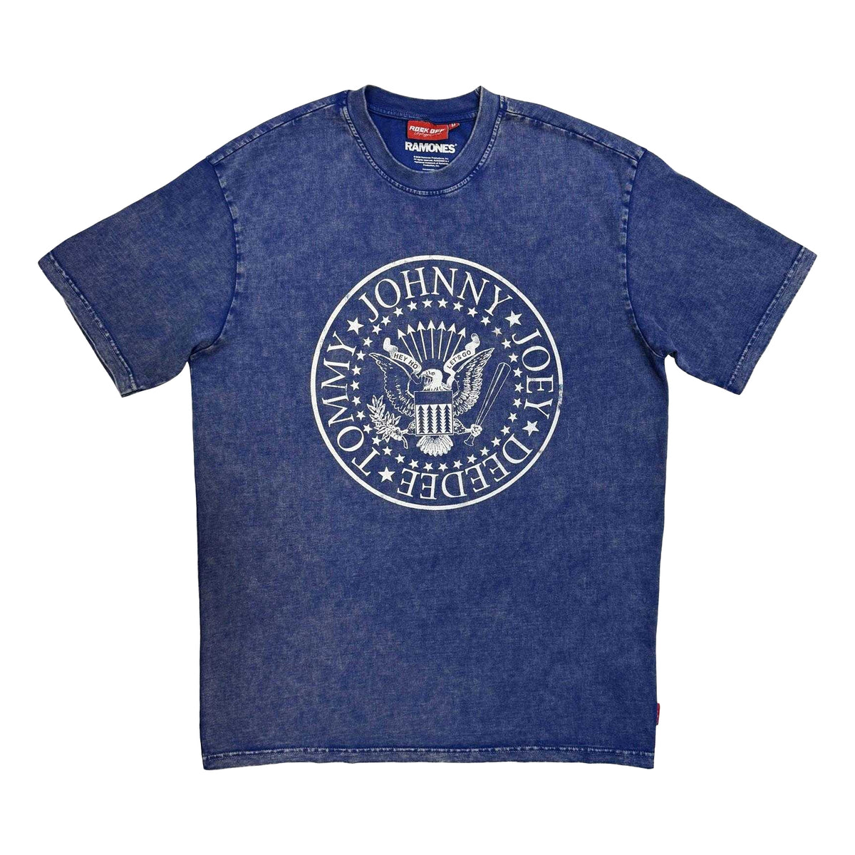Blue - Front - Ramones Unisex Adult Unplugged Presidential Seal Washed Back Print T-Shirt