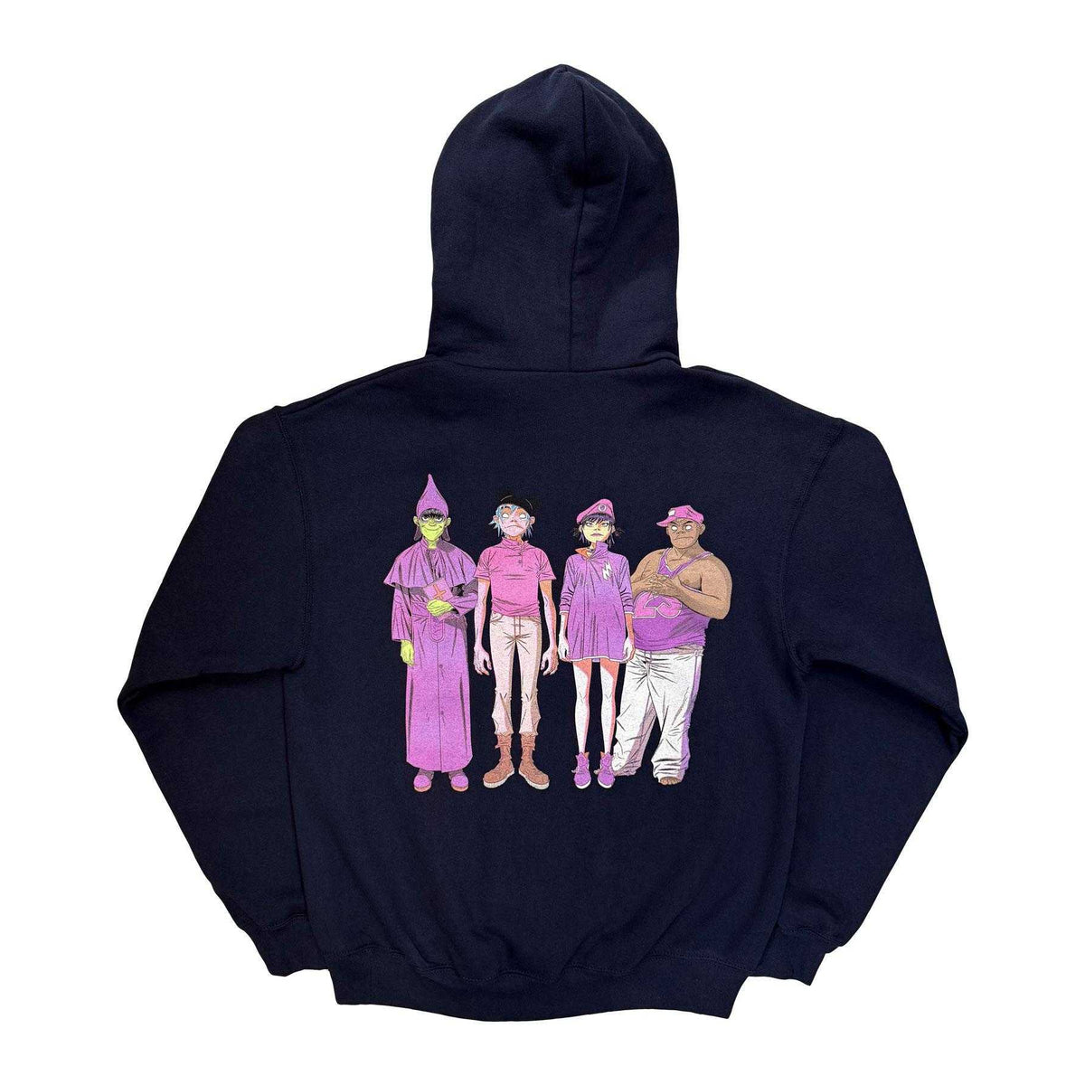 Navy Blue - Back - Gorillaz Unisex Adult Cracker Island Back Print Hoodie