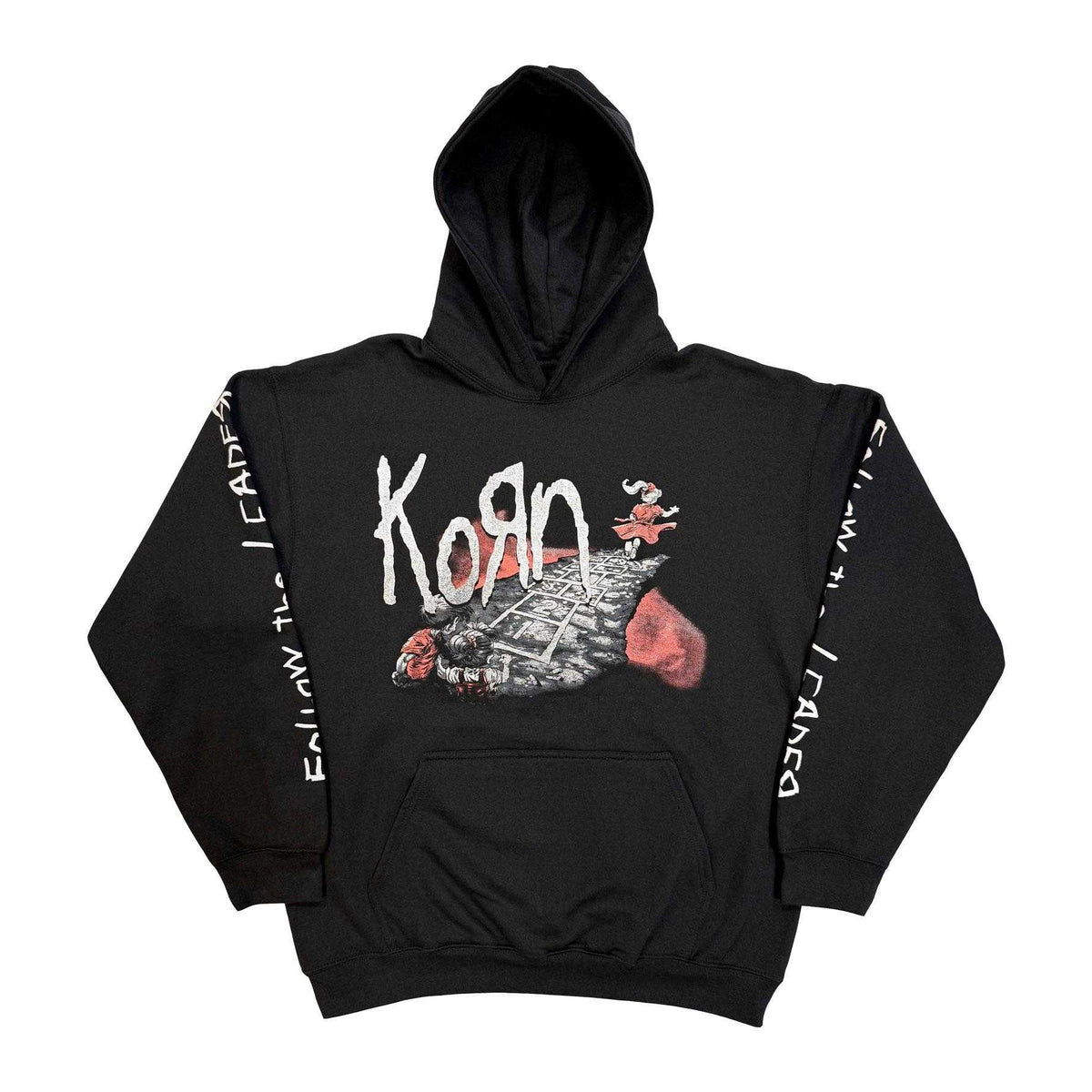 Black - Front - Korn Unisex Adult Follow The Leader Hoodie