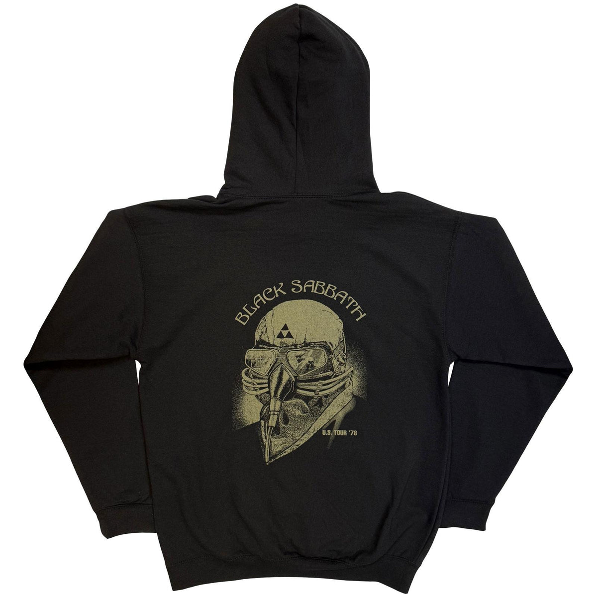 Black - Back - Black Sabbath Unisex Adult US Tour 1978 Pocket Logo Hoodie