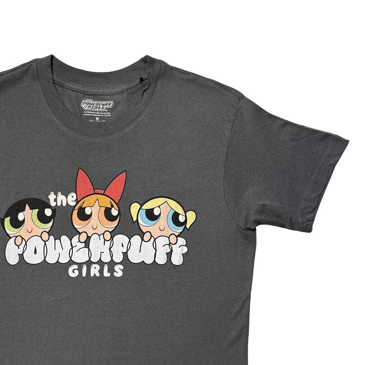 Charcoal Grey - Lifestyle - The Powerpuff Girls Unisex Adult Bubble Text T-Shirt