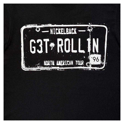 Black - Side - Nickelback Unisex Adult Get Rollin´ Carbon Back Print T-Shirt
