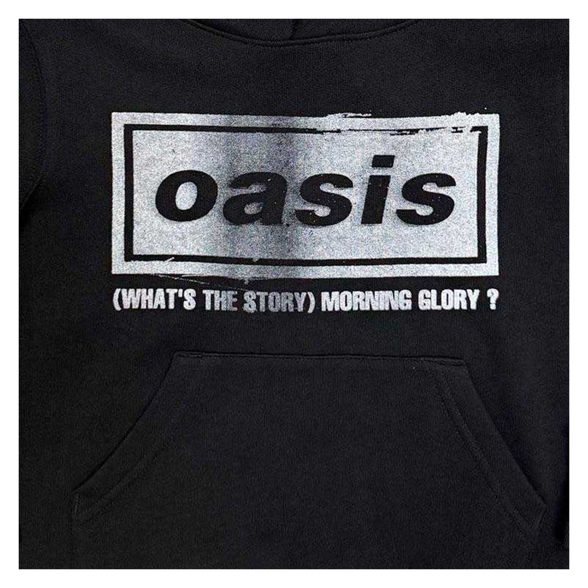 Black - Side - Oasis Childrens-Kids What´s The Story Distressed Logo Hoodie