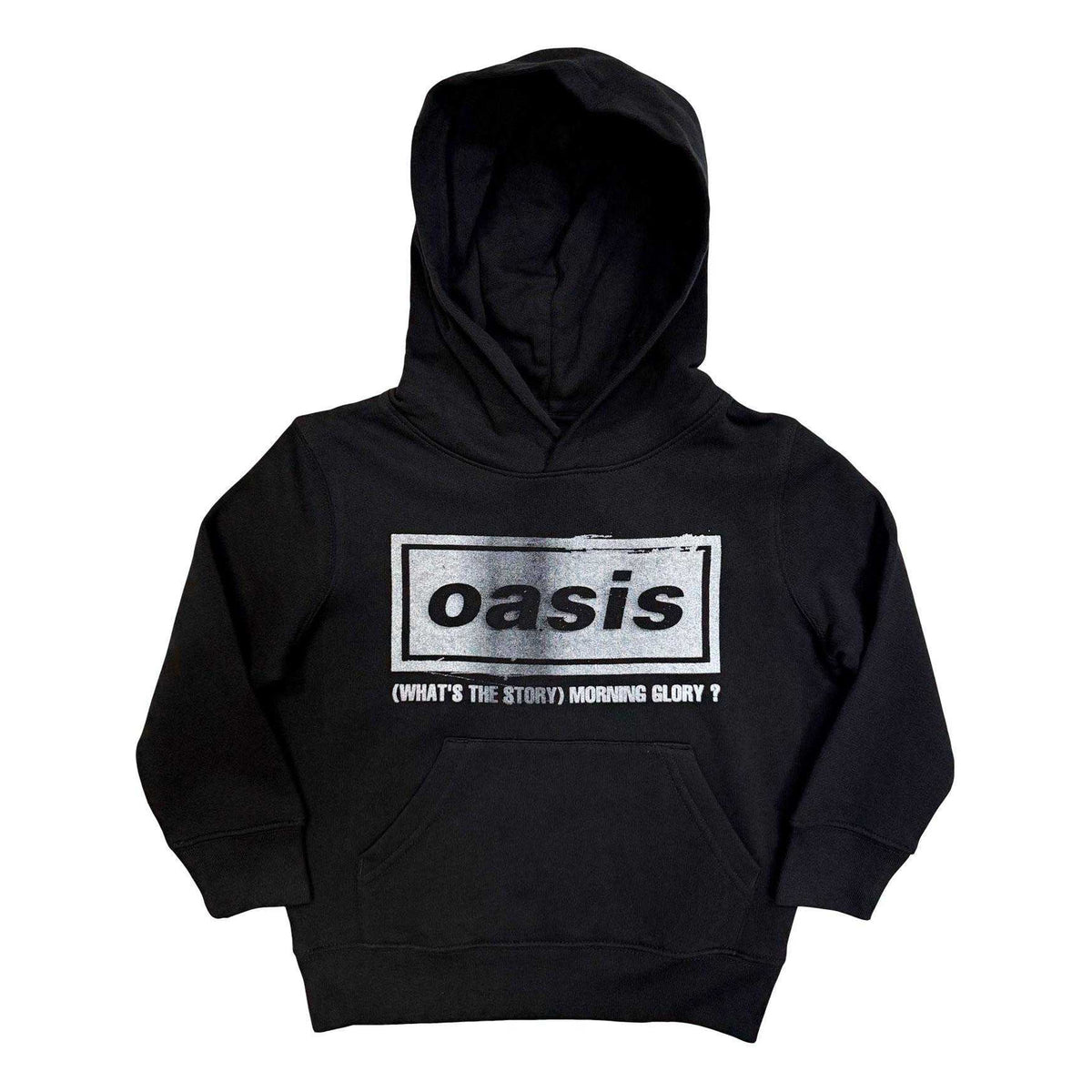 Black - Front - Oasis Childrens-Kids What´s The Story Distressed Logo Hoodie