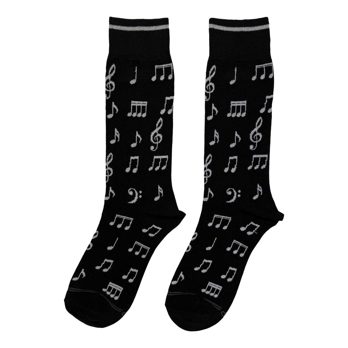 Black - Back - Perri´s Unisex Adult Music Notes Crew Socks