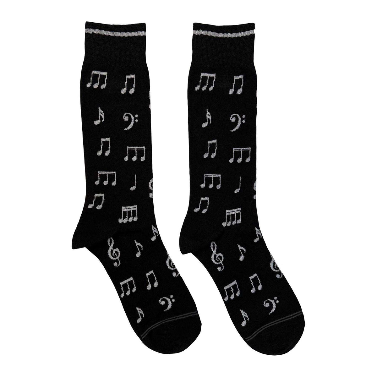 Black - Front - Perri´s Unisex Adult Music Notes Crew Socks