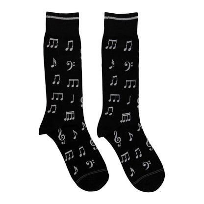 Black - Front - Perri´s Unisex Adult Music Notes Crew Socks