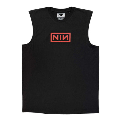 Black-Red - Front - Nine Inch Nails Unisex Adult Logo Tank Top
