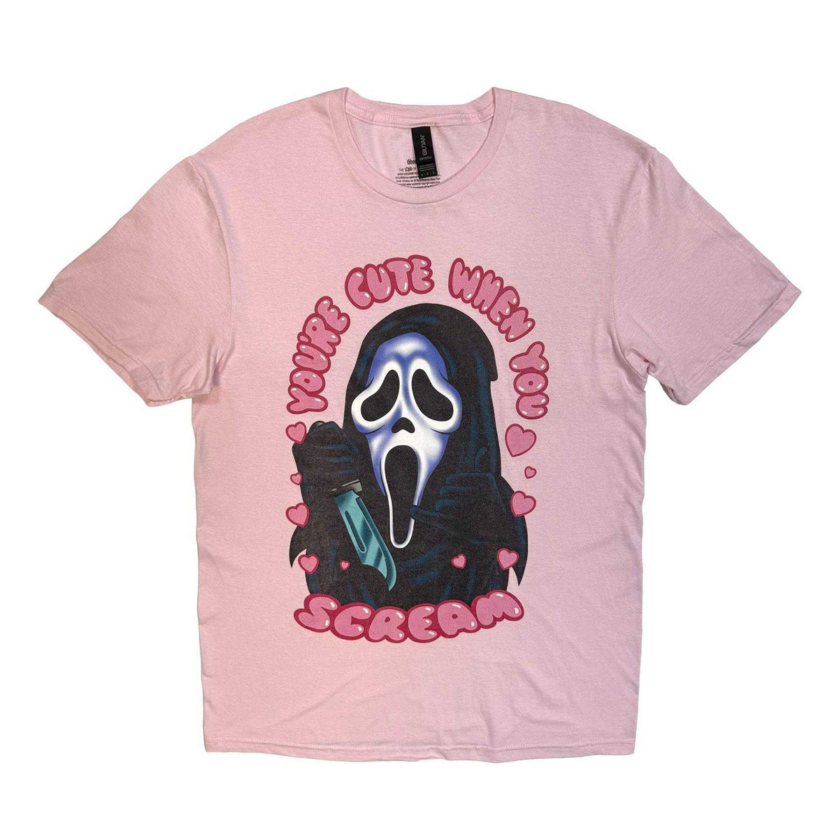 Black - Front - Ghost Face Unisex Adult You´re Cute When You Scream T-Shirt