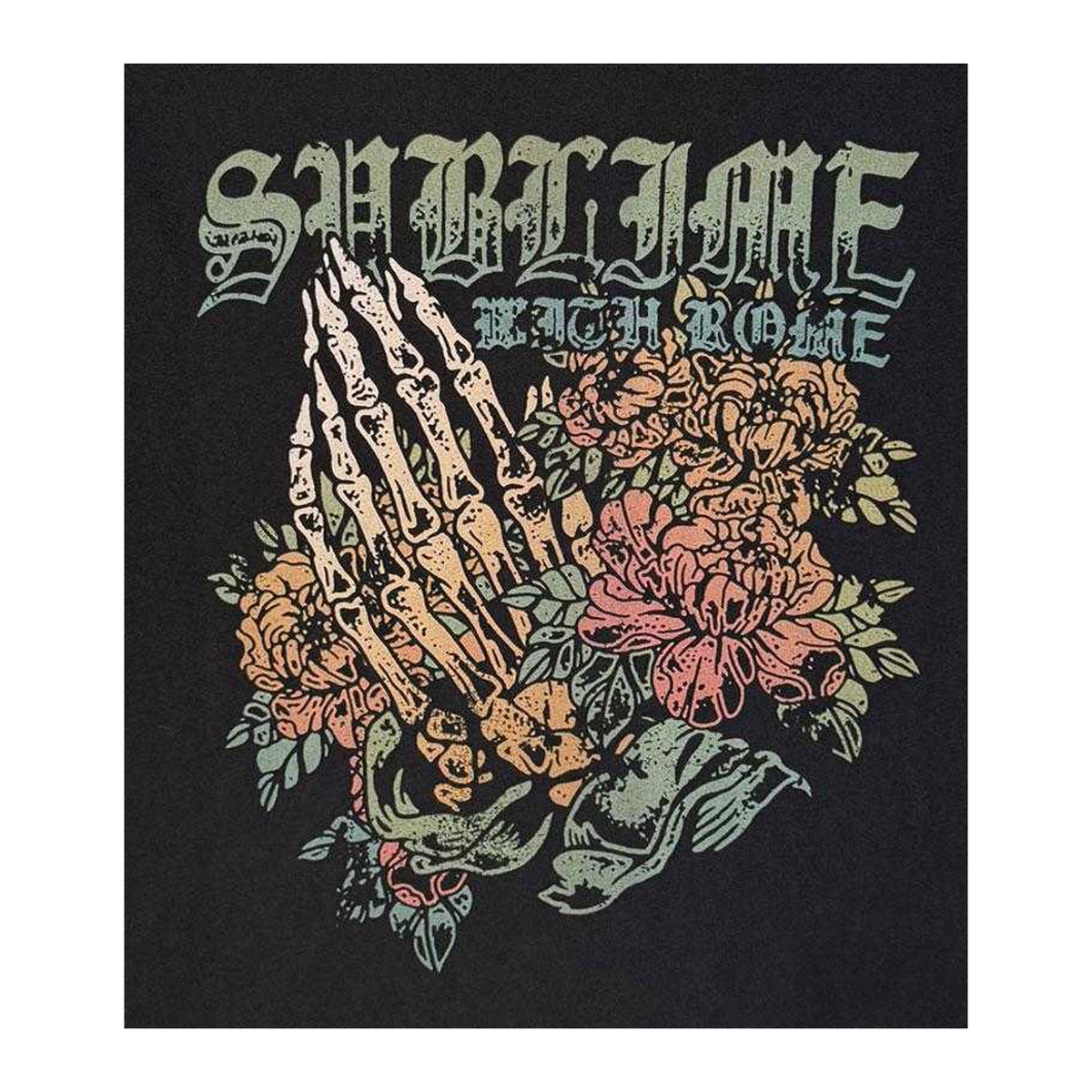 Black - Side - Sublime Unisex Adult Praying Hands T-Shirt