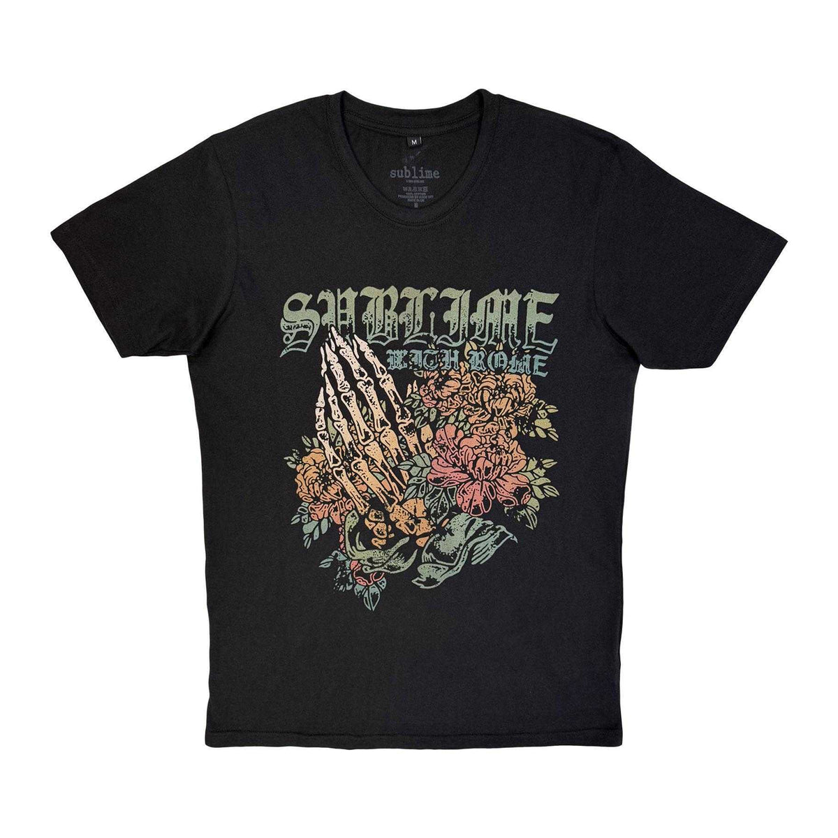 Black - Front - Sublime Unisex Adult Praying Hands T-Shirt