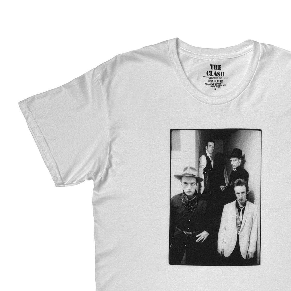 White - Side - The Clash Unisex Adult London Calling Photo Print Back Print T-Shirt