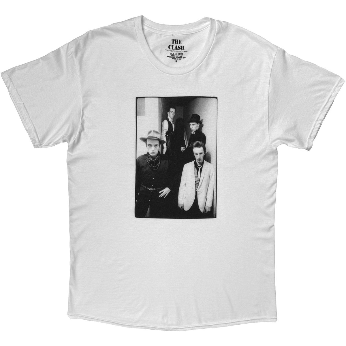 White - Front - The Clash Unisex Adult London Calling Photo Print Back Print T-Shirt