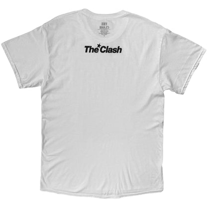 White - Back - The Clash Unisex Adult Guitar Smash Back Print T-Shirt