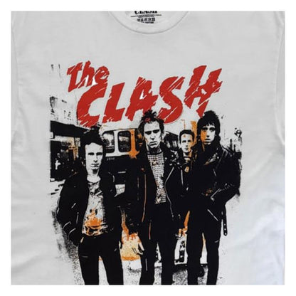 White - Back - The Clash Unisex Adult Band Photo T-Shirt