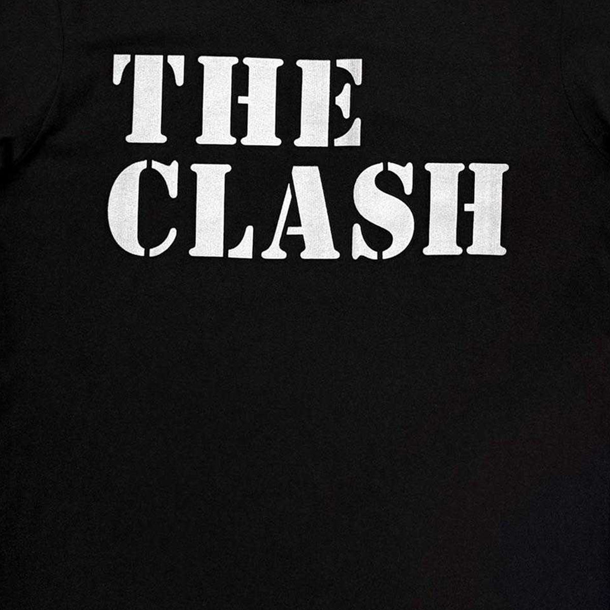 Black - Side - The Clash Unisex Adult Stencil Logo T-Shirt