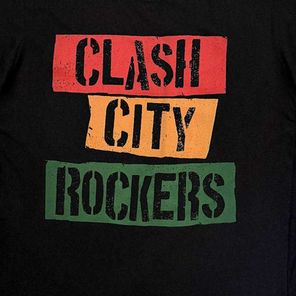 Black - Side - The Clash Unisex Adult City Rockers T-Shirt