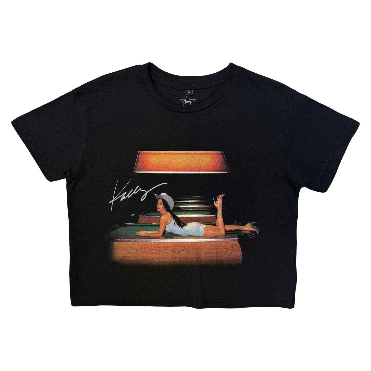 Black - Front - Kacey Musgraves Womens-Ladies Pool Table Crop Top