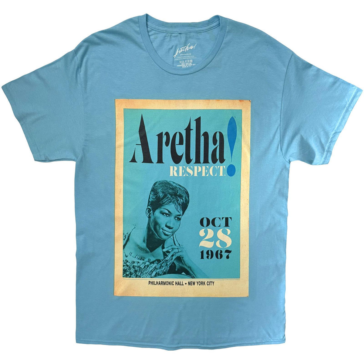 Blue - Front - Aretha Franklin Unisex Adult Respect Crew Neck T-Shirt