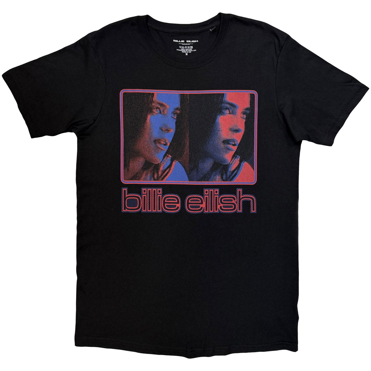 White - Front - Billie Eilish Unisex Adult Inverted Photo Print T-Shirt
