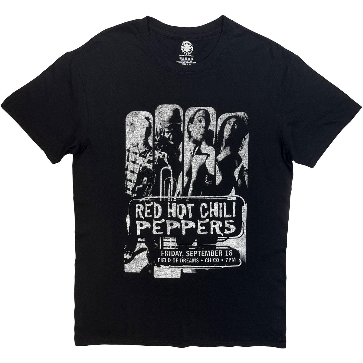 Black - Front - Red Hot Chili Peppers Unisex Adult Field Of Dreams Flyer T-Shirt
