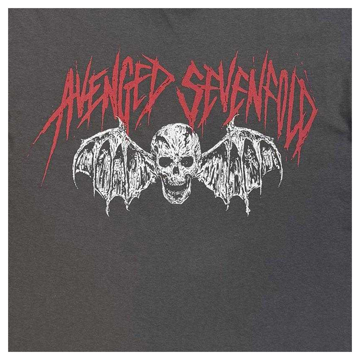 Charcoal Grey - Back - Avenged Sevenfold Unisex Adult Skull Bat T-Shirt