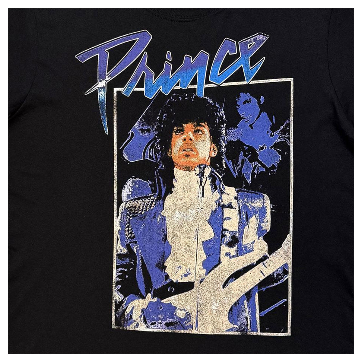 Black - Side - Prince Unisex Adult Purple Rain Box Back Print T-Shirt
