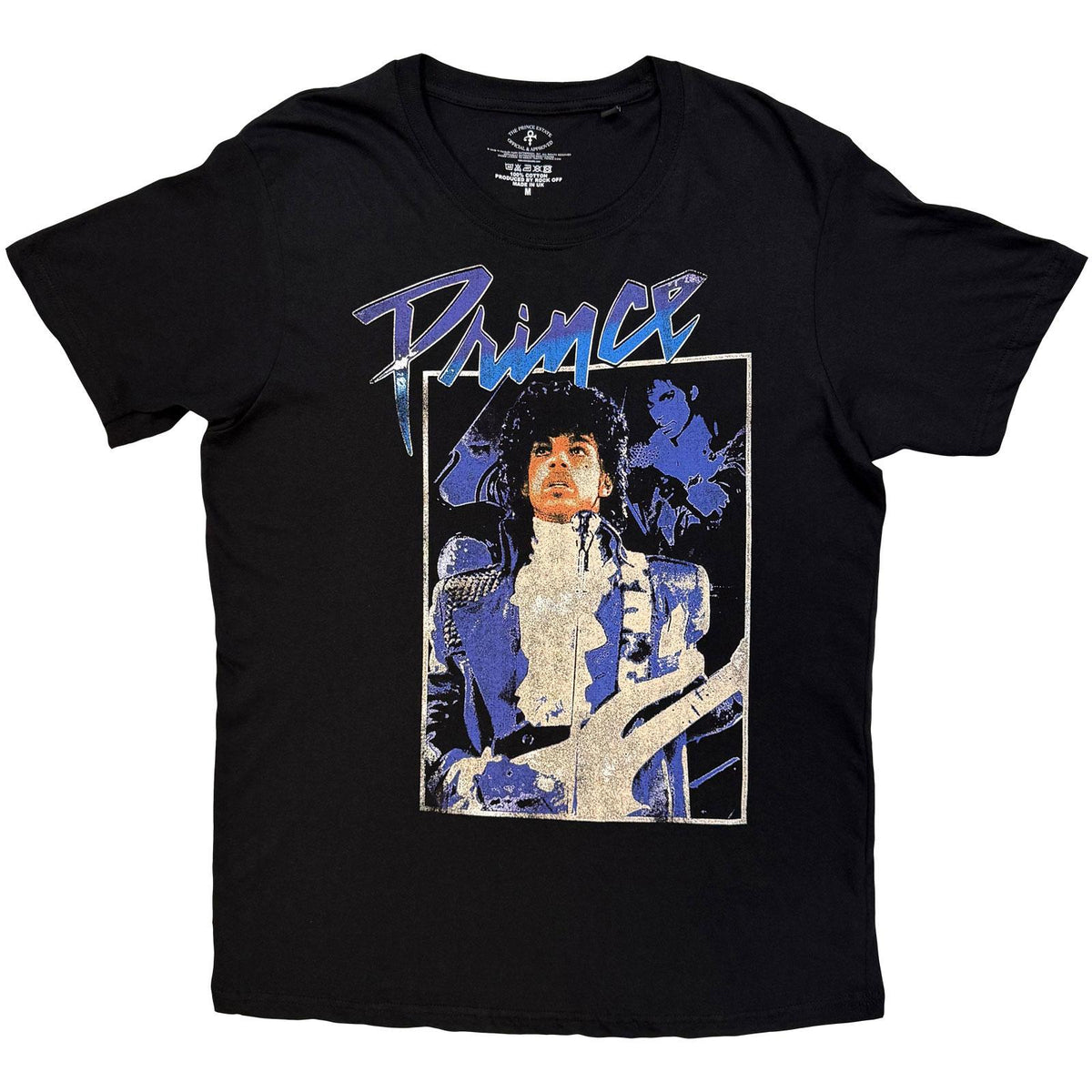 Black - Front - Prince Unisex Adult Purple Rain Box Back Print T-Shirt