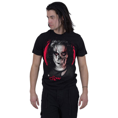 Black - Back - The Crow Unisex Adult Skull Face T-Shirt