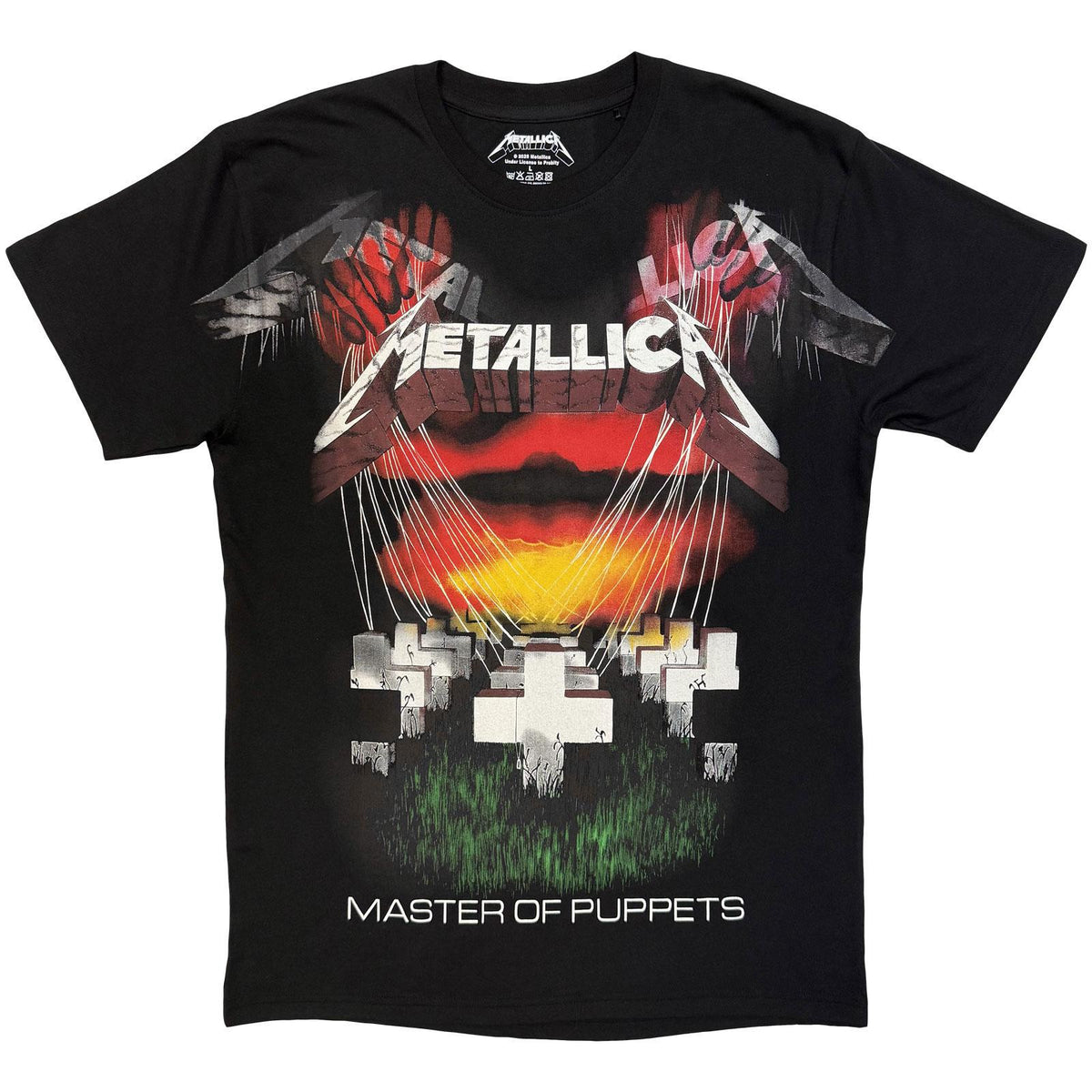 Black - Front - Metallica Unisex Adult Master Of Puppets Jumbo Back Print T-Shirt